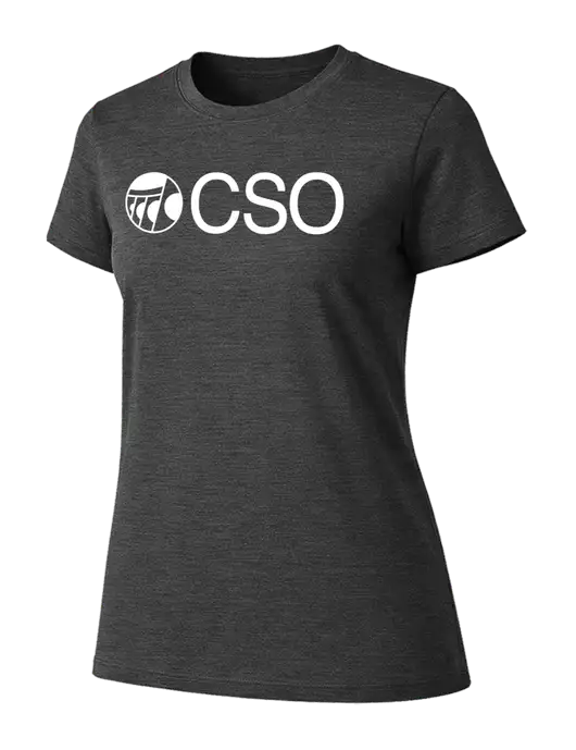Womens Ring Spun Dark Heather Grey 4.5 oz T-Shirt w/CSO Logo
