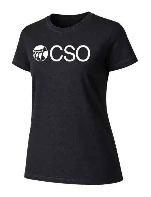Womens Ring Spun Jet Black 4.5 oz T-Shirt w/CSO Logo