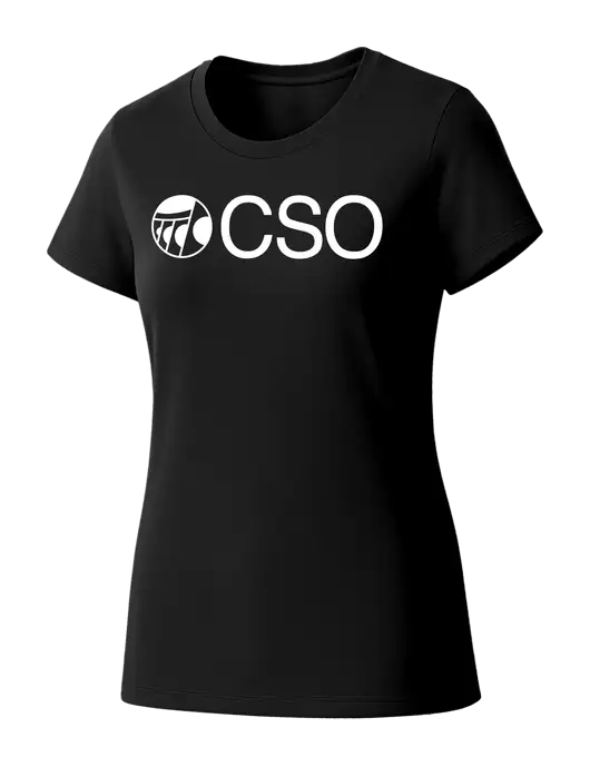 Womens Seriously Soft Black T-Shirt w/CSO Logo