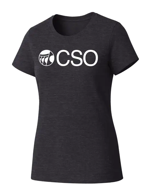 Womens Seriously Soft Heathered Charcoal T-Shirt w/CSO Logo