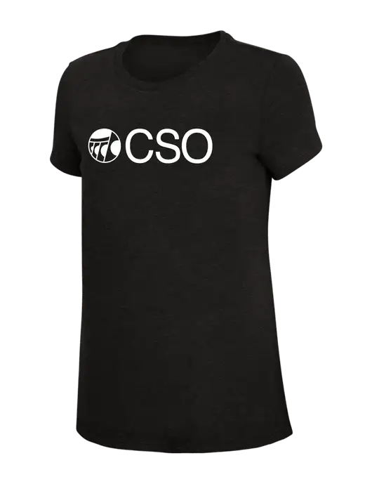 Womens Simply Soft Black 4.5oz Poly/Combed Ring Spun Cotton T-Shirt w/CSO Logo
