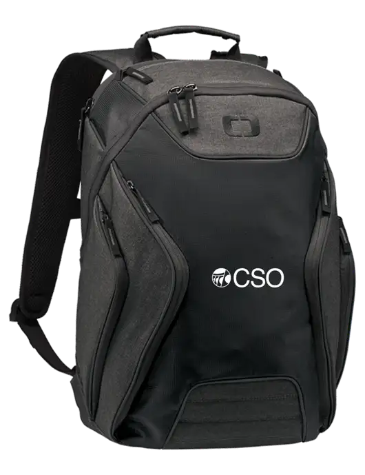 OGIO Black/Heather Grey Hatch Laptop Backpack
 w/CSO Logo