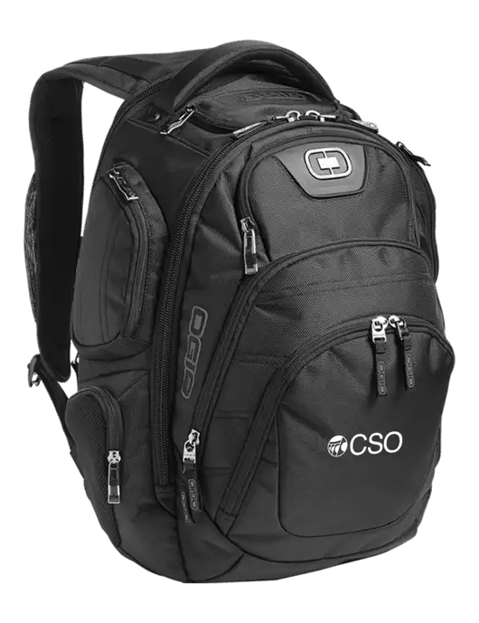 OGIO Black Stratagem Laptop Backpack w/CSO Logo