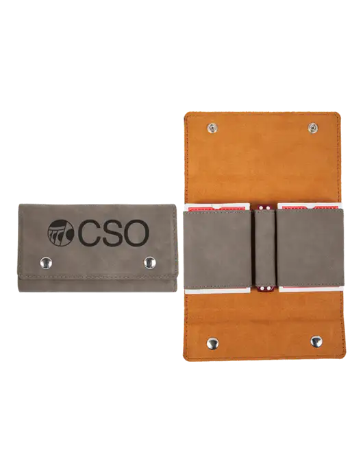 Grey Leatherette Card & Dice Set w/CSO Logo