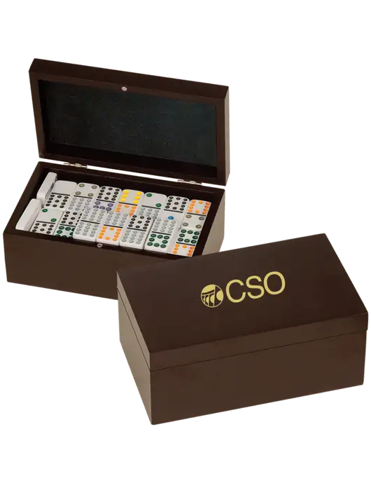 Rosewood Double Twelves 91 Piece Dominos Set w/CSO Logo