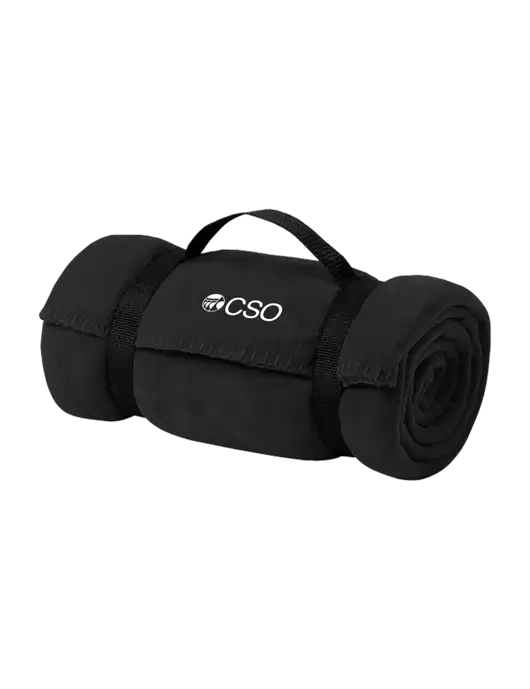 Casual Black Fleece Blanket With Strap w/CSO Logo