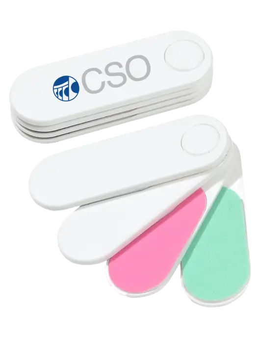White Folding Nail Files & Buffer w/CSO Logo