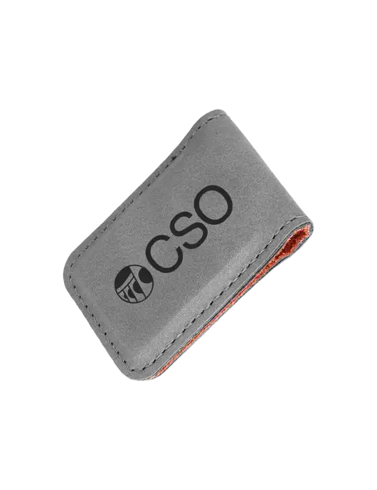 Gray Leatherette Money Clip w/CSO Logo