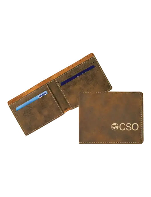 Rustic Leatherette Bifold Wallet w/CSO Logo