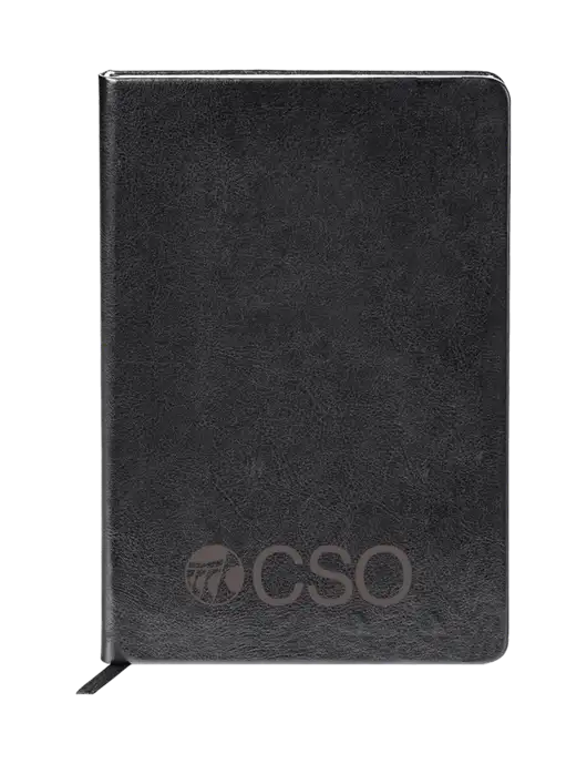 Fabrizio Black Hard Cover 5.75 x 8.3 Journal w/CSO Logo