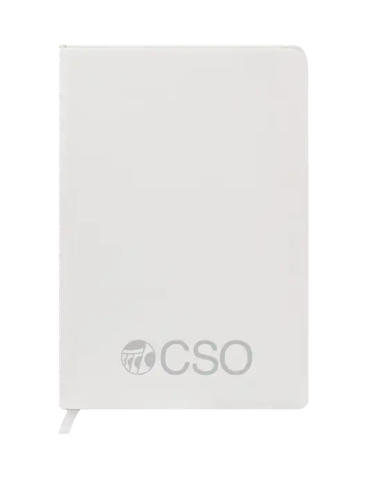 Fabrizio White Hard Cover 5.75 x 8.3  Journal w/CSO Logo