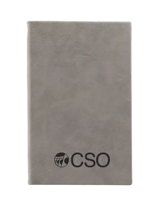Grey Leatherette 5.25 x 8.25 Journal w/CSO Logo