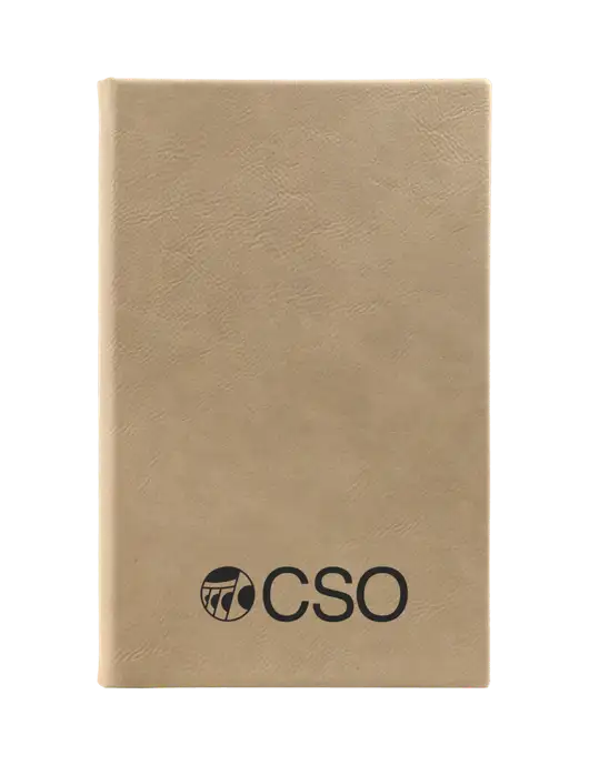 Tan Leatherette 5.25 x 8.25 Journal w/CSO Logo