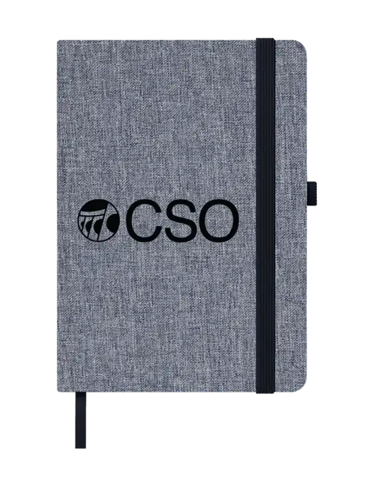 Twill Grey Heathered 5 x 7 Journal w/CSO Logo