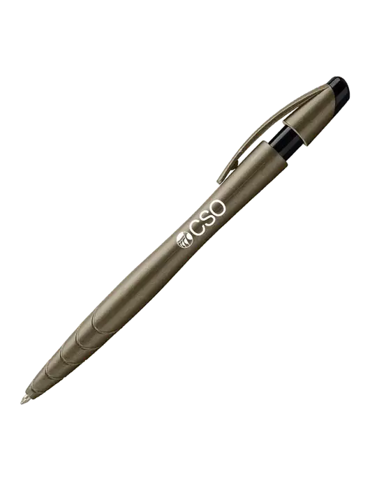 Awali Grey Metallic Pen - Black Ink w/CSO Logo