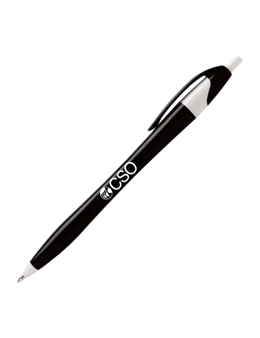 Novella Black/White Executive Pen - Blue Ink w/CSO Logo