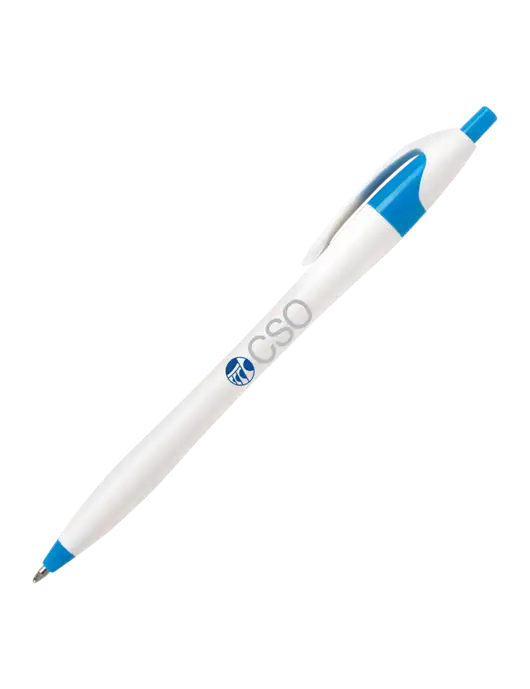 Novella Sapphire Blue/White Splash Pen - Blue Ink w/CSO Logo