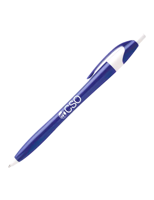 Novella Royal/White Executive Pen - Blue Ink w/CSO Logo