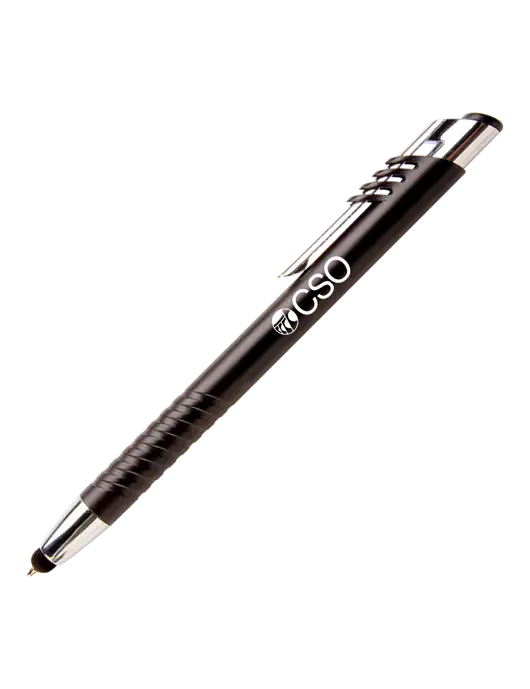 Schirhart Black Stylus Pen - Blue Ink w/CSO Logo