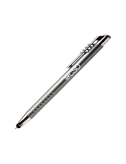 Schirhart Grey Stylus Pen - Blue Ink w/CSO Logo