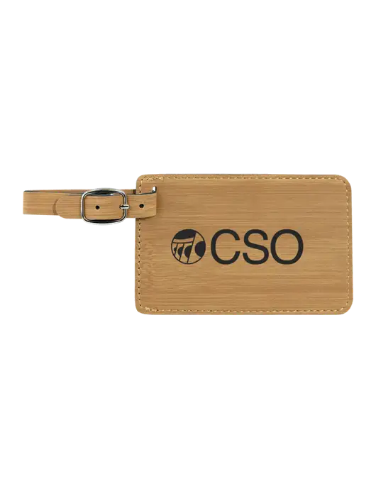 Bamboo Leatherette Luggage Tag w/CSO Logo