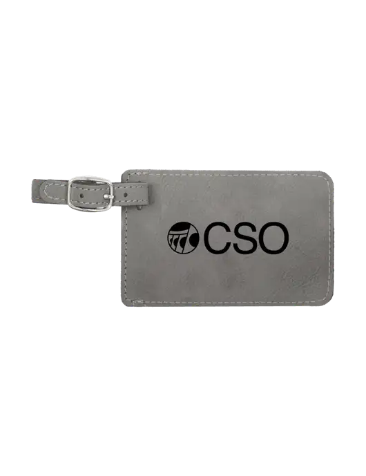 Grey Leatherette Luggage Tag w/CSO Logo