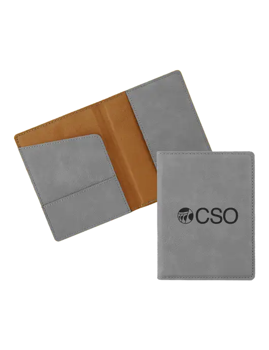 Grey Leatherette Passport Holder w/CSO Logo