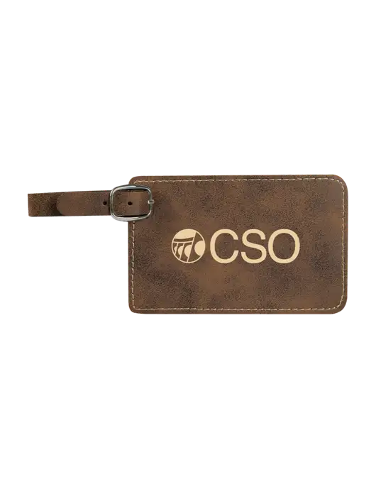 Rustic Leatherette Luggage Tag w/CSO Logo