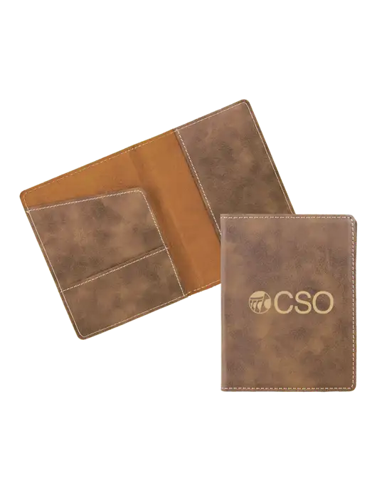 Rustic Leatherette Passport Holder w/CSO Logo