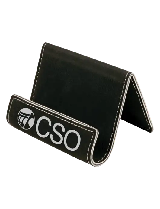 Black Leatherette Card & Phone Holder w/CSO Logo