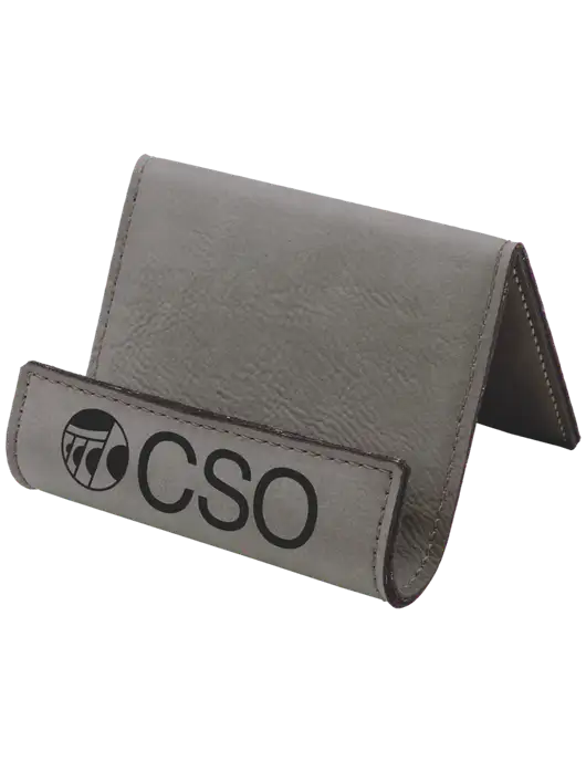 Grey Leatherette Card & Phone Holder w/CSO Logo