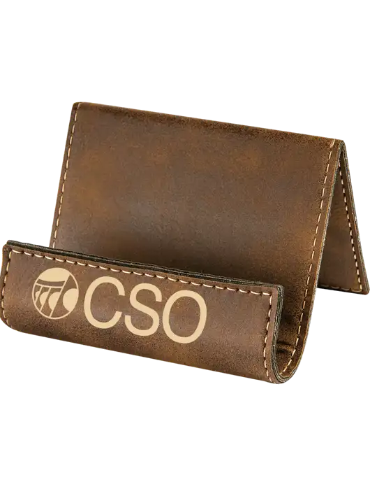 Rustic Leatherette Card & Phone Holder w/CSO Logo