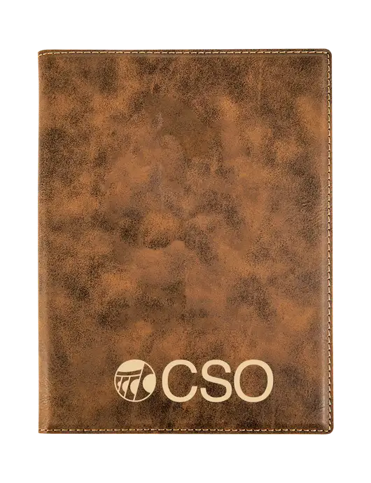 Rustic Leatherette 7 x 9 Portfolio with Notepad w/CSO Logo