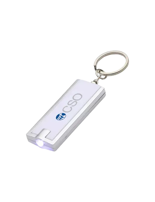 Simple Touch White LED Keychain w/CSO Logo